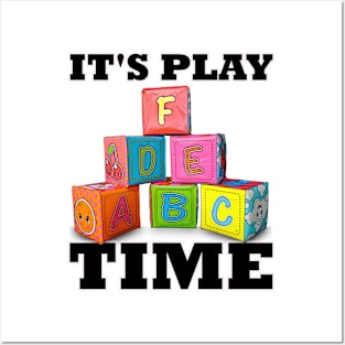 Fathers Day It's Play time Letter Blocks Posters and Art